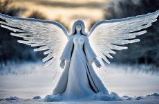 Зимний ангел: искусство из снега