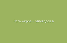 Роль жиров и углеводов в питании